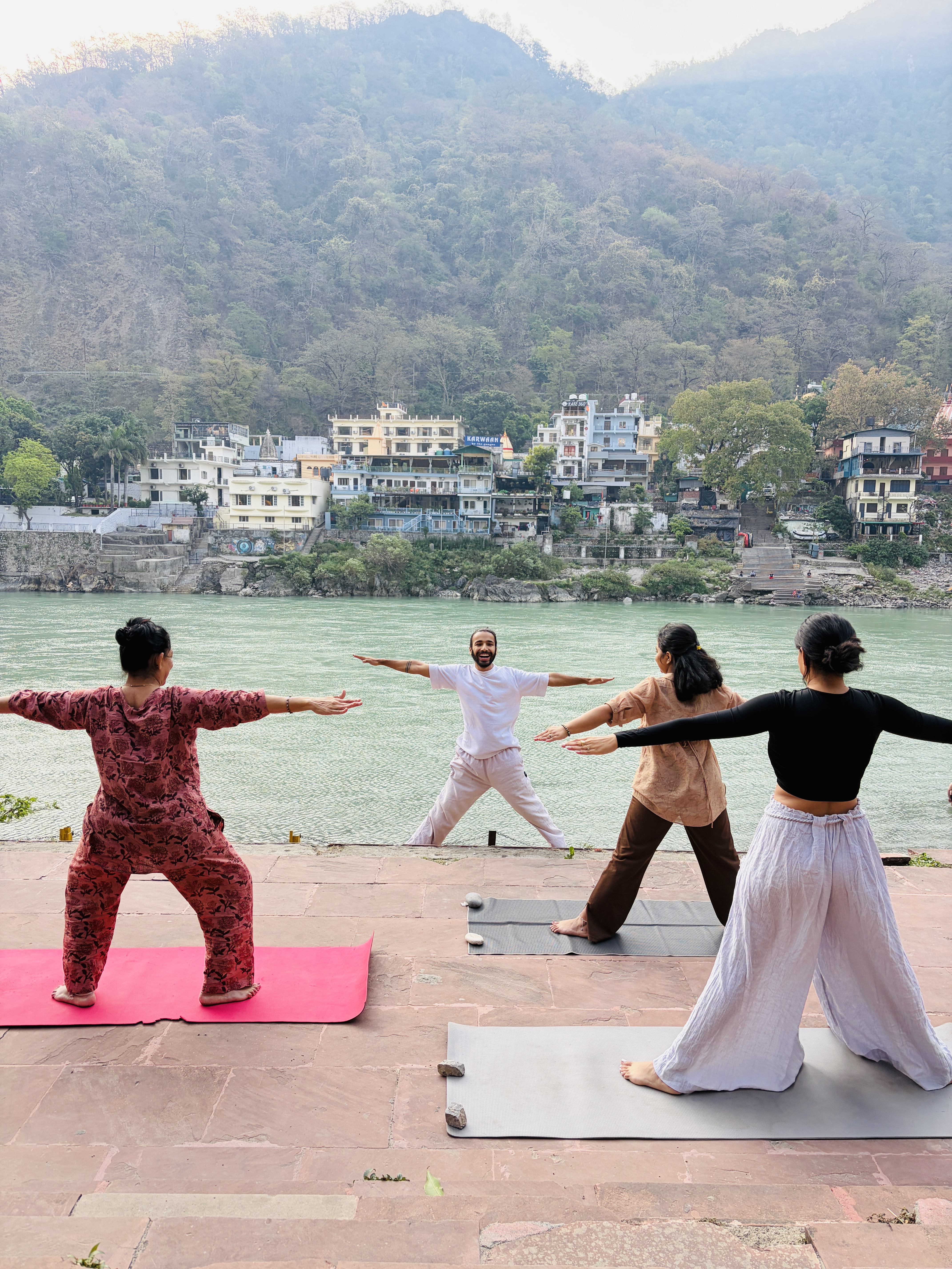 Group Yoga by the Ganga